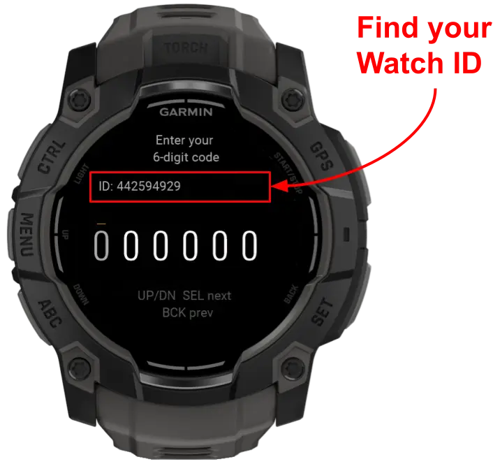 Step 4: Your Watch ID is shown